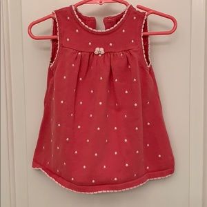 GYMBOREE Baby Girl Pink With White Dots Short Sleeve Dress Size 6-12M EUC